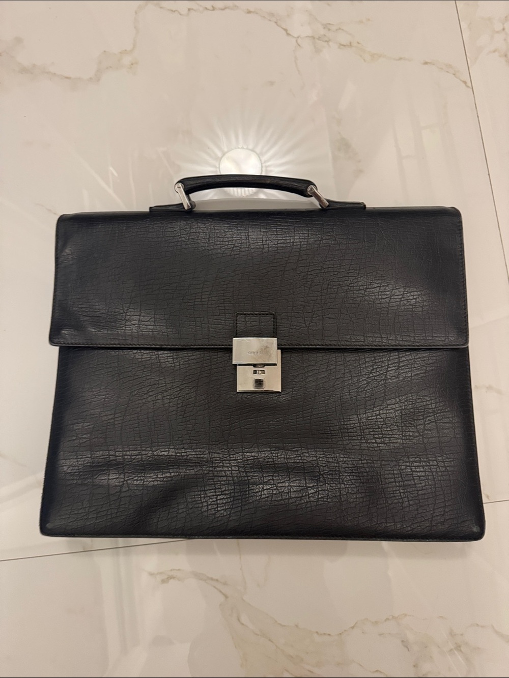 💯 Authentic Gucci Leather Briefcase - Black